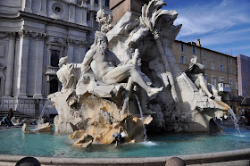 Gian Lorenzo Bernini's Fontana dei Quattro Fiumi in Rome's historic Piazza Navona