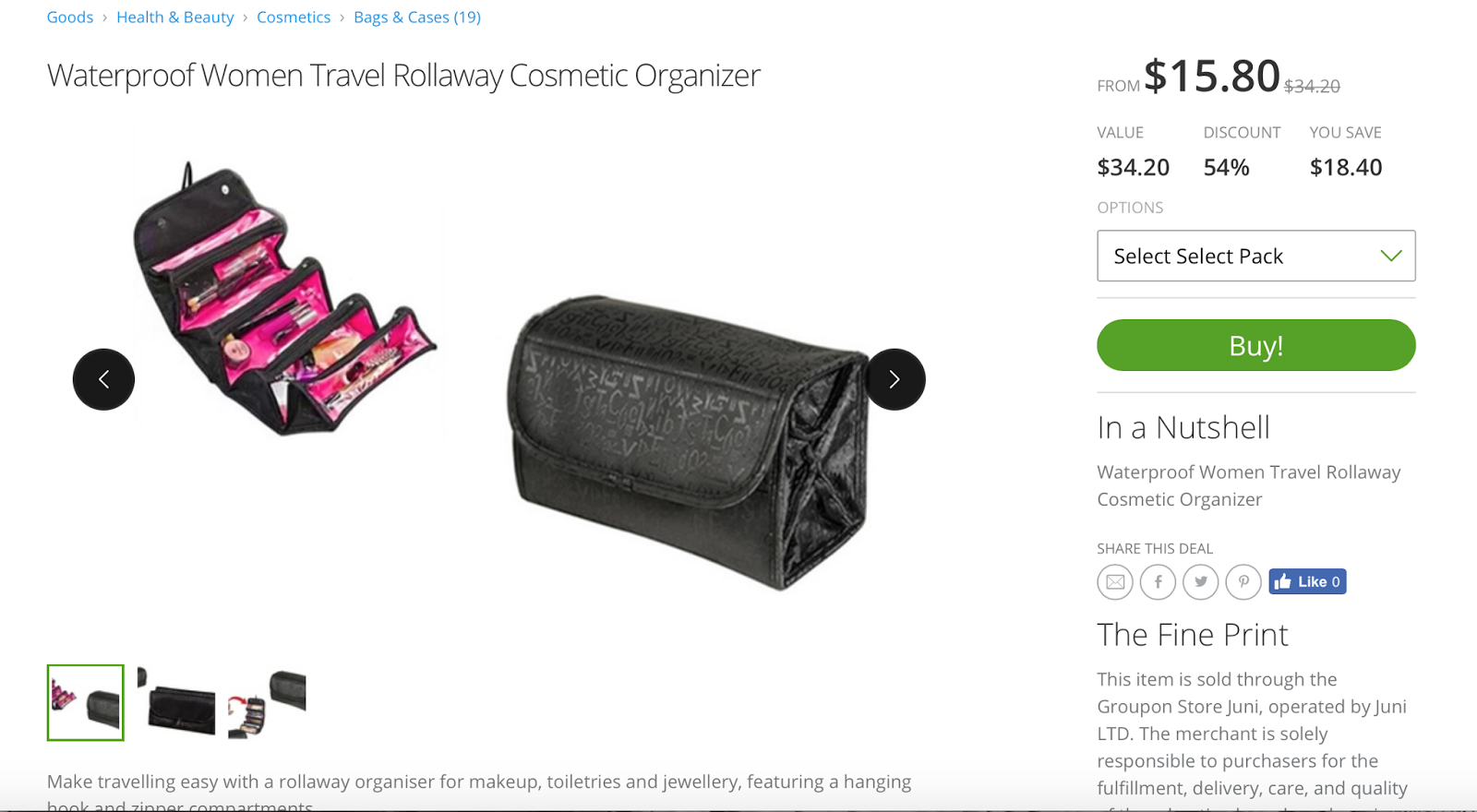 groupon luggage organiser