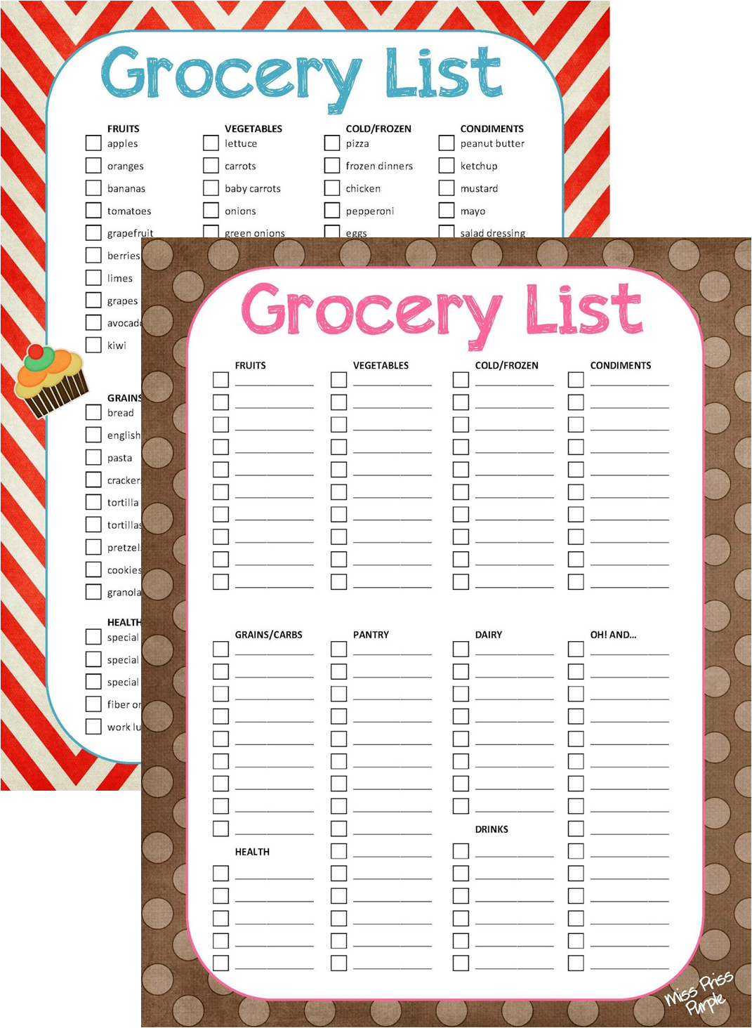 Blank Free Printable Grocery List