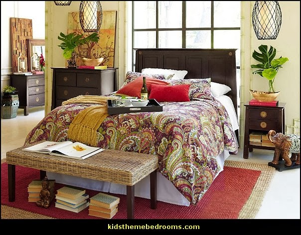 exotic bedroom decorating ideas - exotic global style decorating - exotic decor - exotic style furnishings - tropical theme decorating - Moroccan style  Arabian nights - Egyptian theme decorating - Oriental bedrooms - global bazaar themed  - I dream of Jeannie theme bedrooms - exotic design far east furnishings Exotic bedroom decor‎