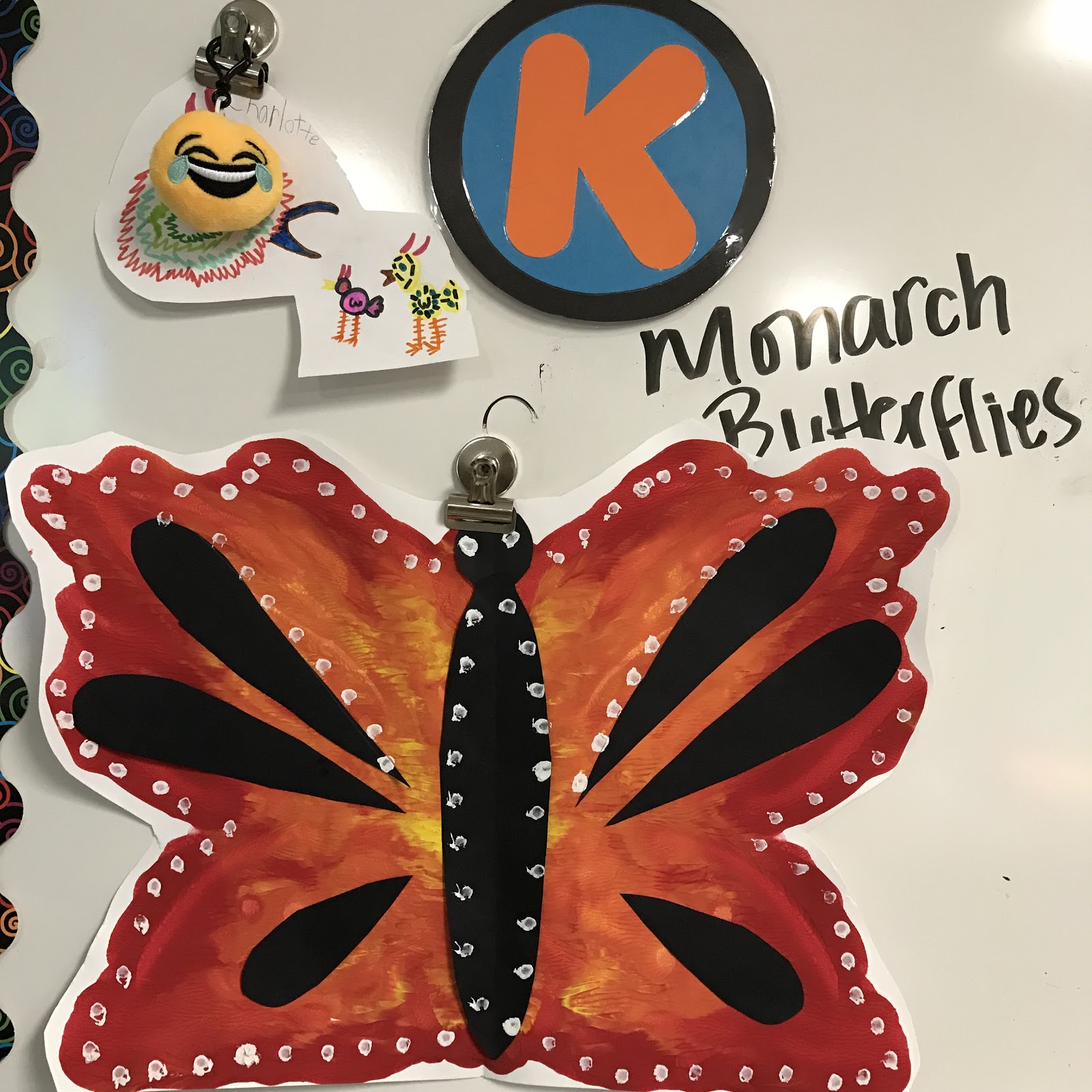 Elements of the Art Room Kindergarten Symmetrical Monarch Butterflies