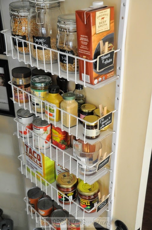 Use the back of the door for more food storage :: OrganizingMadeFun.com