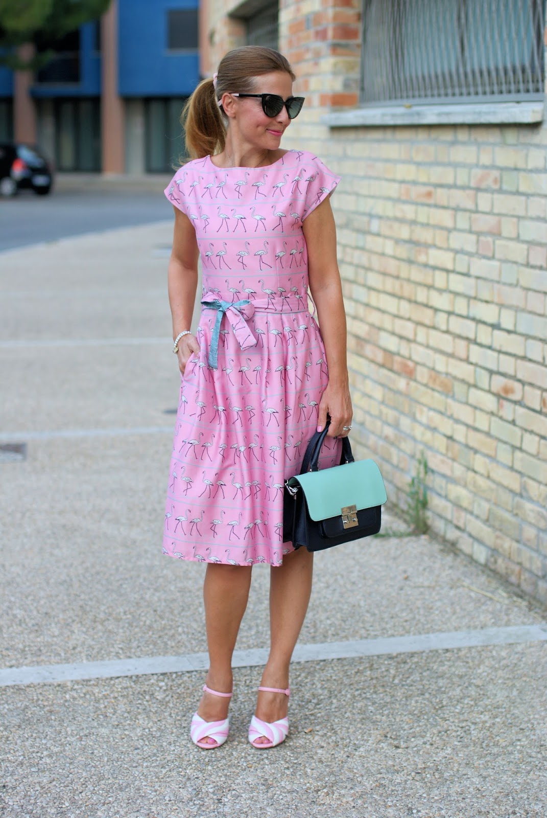 Pink Walking Flamingo dress and Candy sandals | Fashion and Cookies ...