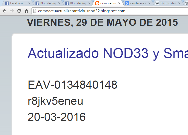 como actualizar antivirus nod32