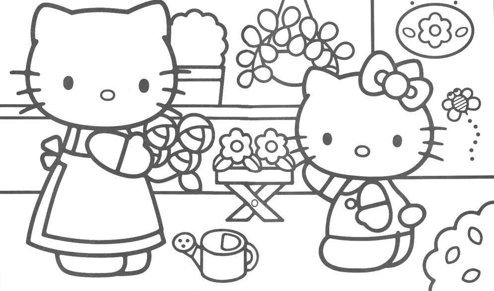 flower hello kitty coloring pages >> Disney Coloring Pages