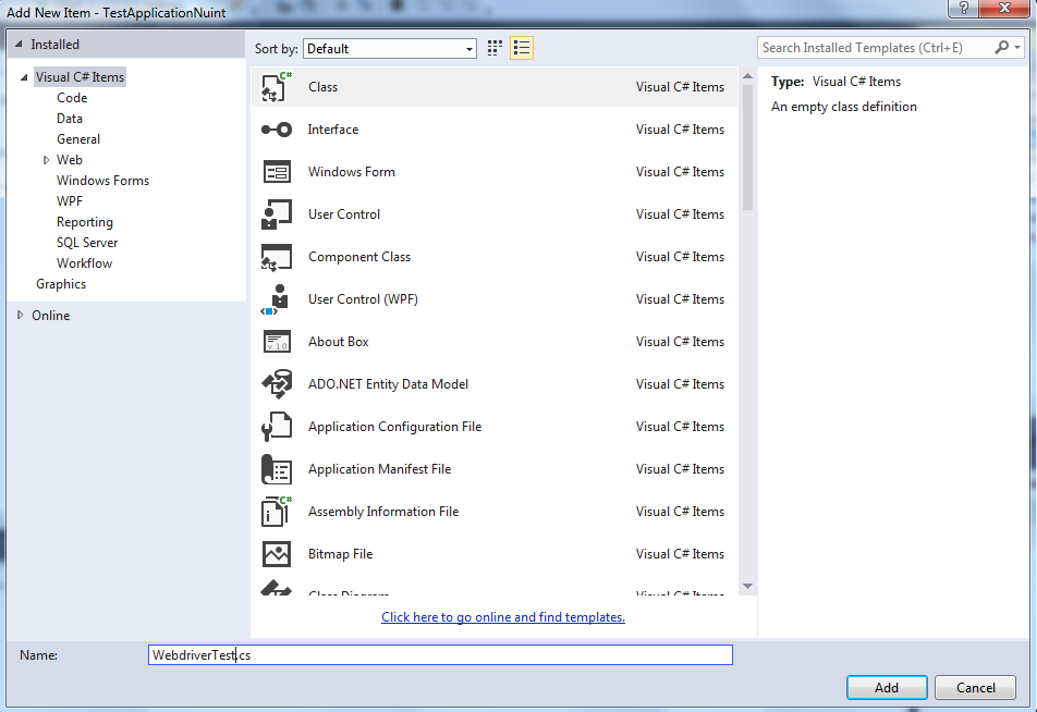 Automationplace Nunit Setup Environment in VisualStudio with Example