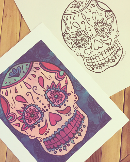 Calavera Commission- Shipping out! - Erin Clark - Inked in Red