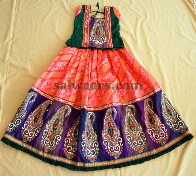 Flower Bunches Kids Lehenga - Indian Dresses
