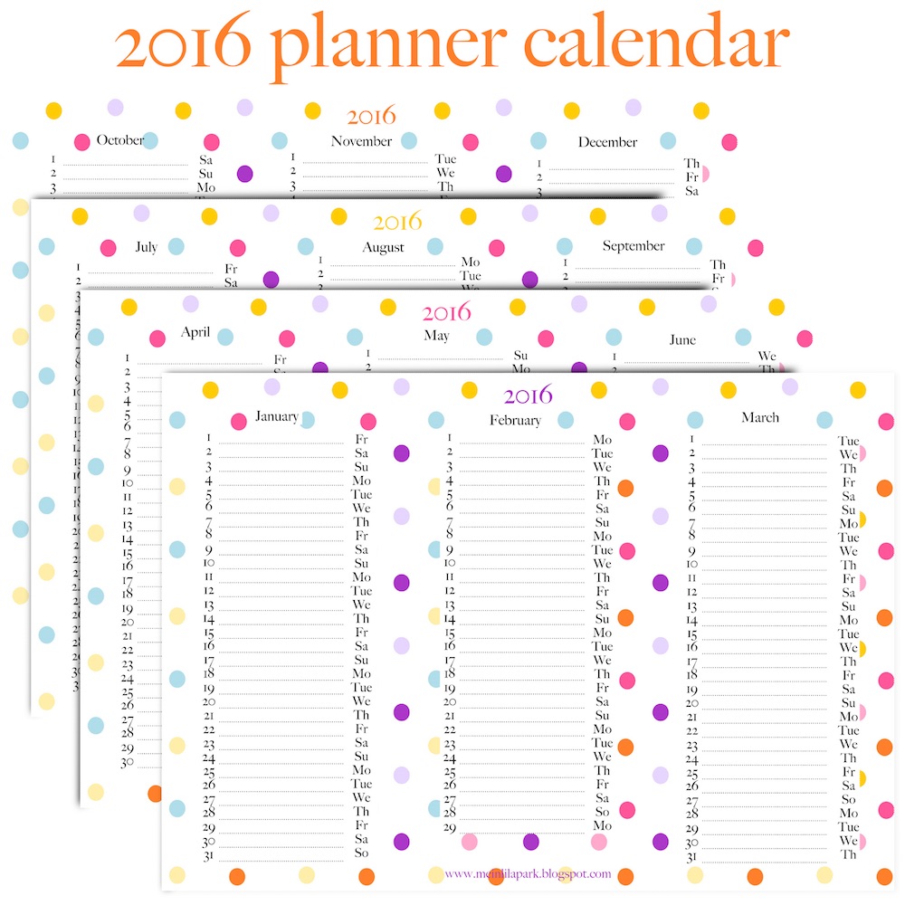 Verwarren koppeling Vakman Free printable 2016 planner calendar - ausdruckbarer Kalender - freebie