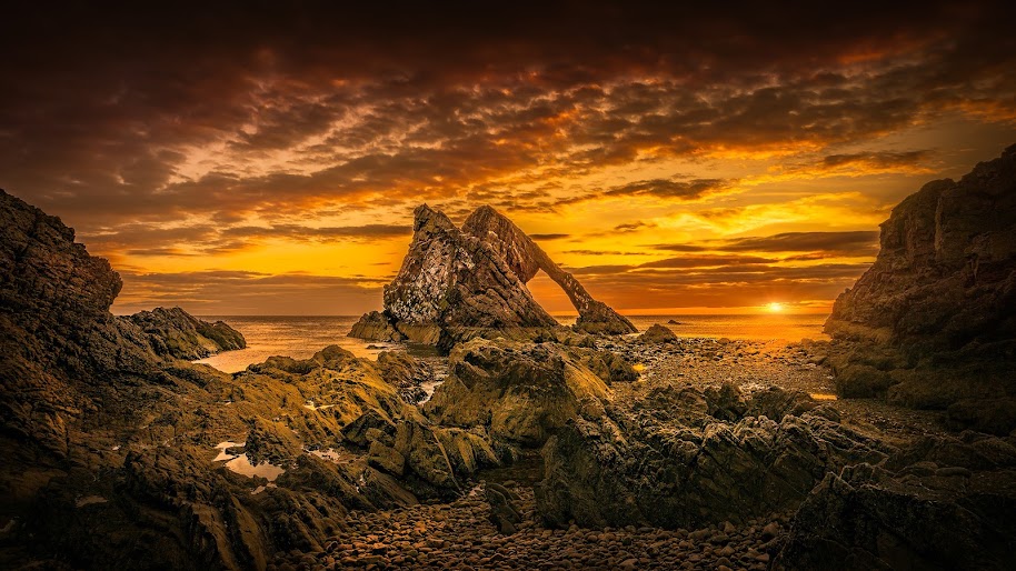 Horizon, Sunrise, Rock, Nature, Scenery, 4K, #156