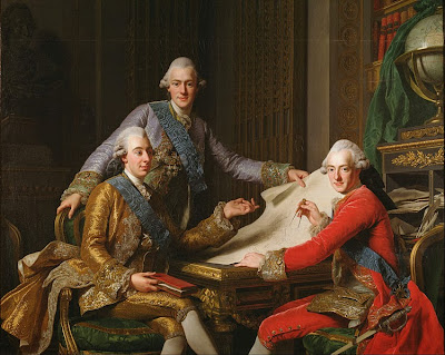 Gustav III (left) and his two brothers, Prince Fredrik Adolf and Prince Charles by Alexander Roslin, 1771