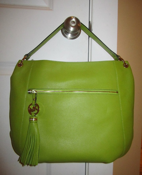 PrettyTreasure2u: Michael Kors Lime Green Charm Tassel Leather Handbag