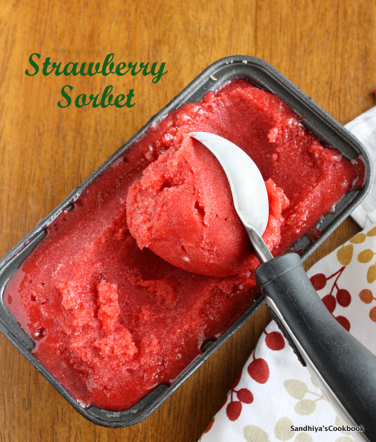 Sandhiya S Cookbook Strawberry Sorbet Home Made Strawberry Sorbet Sorbet Recipe,How To Get Rid Of Flies On Porch