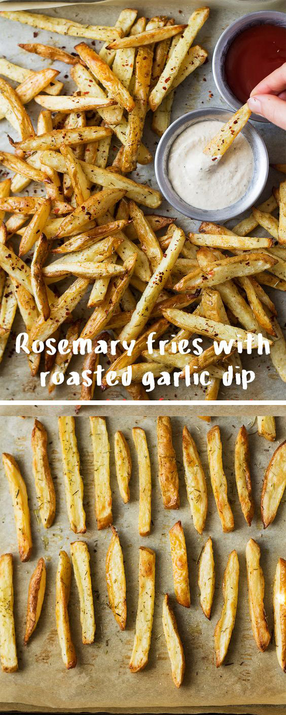 Rosemary Fries with Roasted Garlic Dip Rosemary Fries with Roasted Garlic Dip