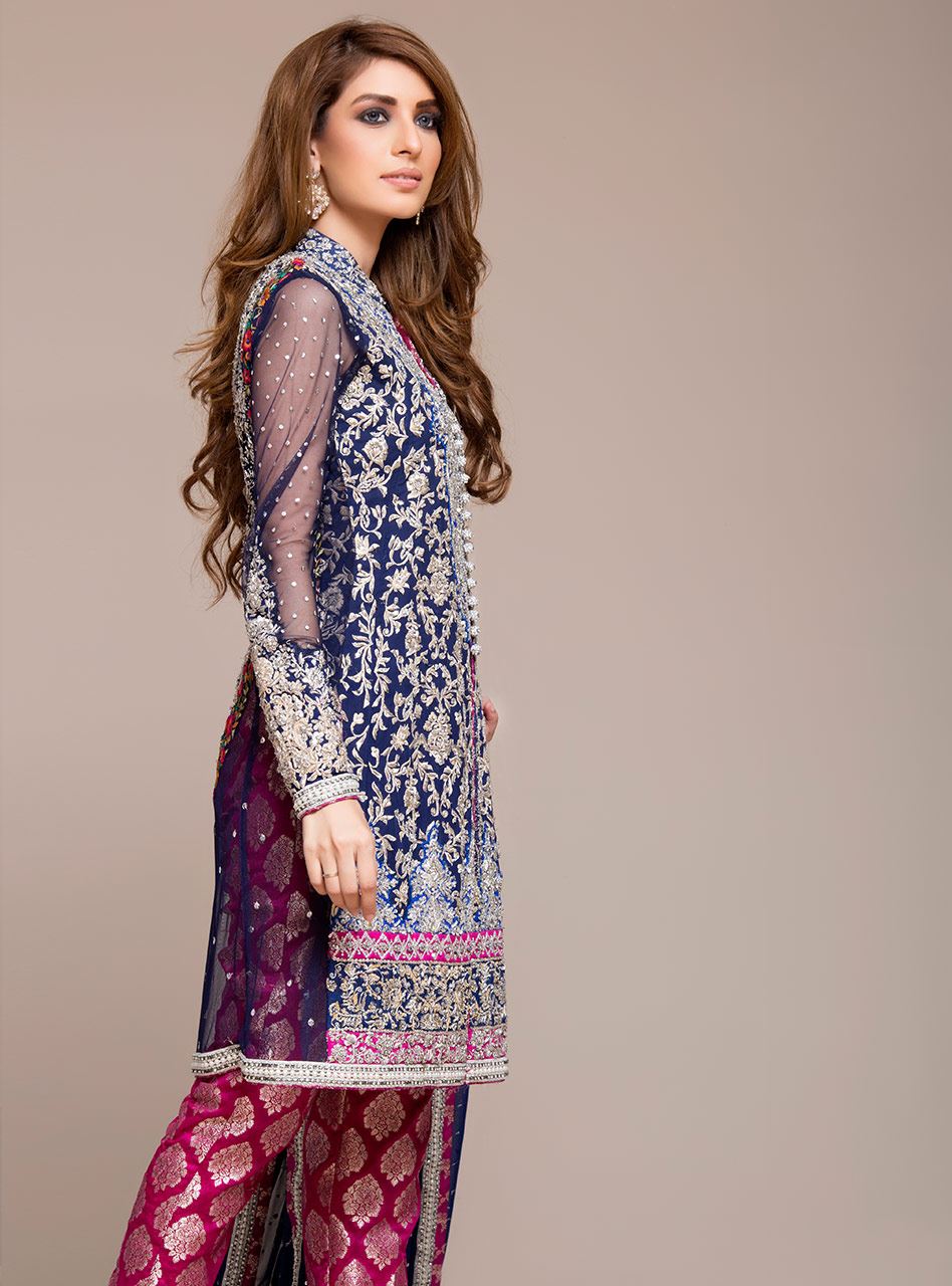 Zainab Chottani Formal Heavy Collection 2019 ROYAL BLUE AND CHERRY PINK ...