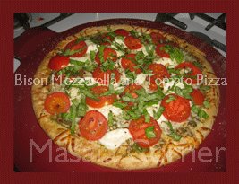 Bison Mozzarella and Tomato Pizza 
