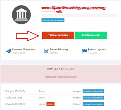 Database Daftar Nomor Rekening Penipuan, Investasi Palsu