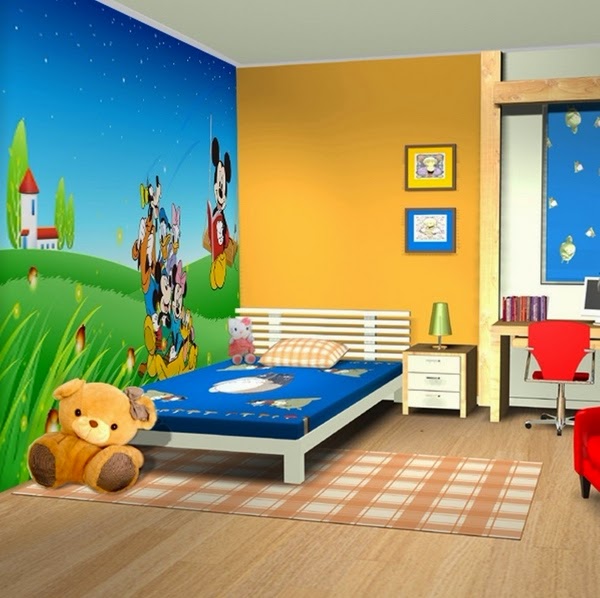 Paint Kids Bedroom as Garden Background