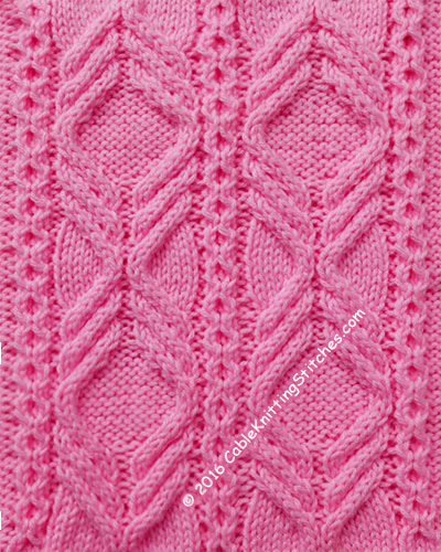 This cable pattern uses a combination of the Triple Cable and Little honeycomb stitch