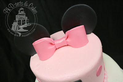 minnie mouse first birthday cake buttercream pink