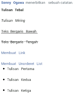 trik facebook cara membuat Tulisan keren