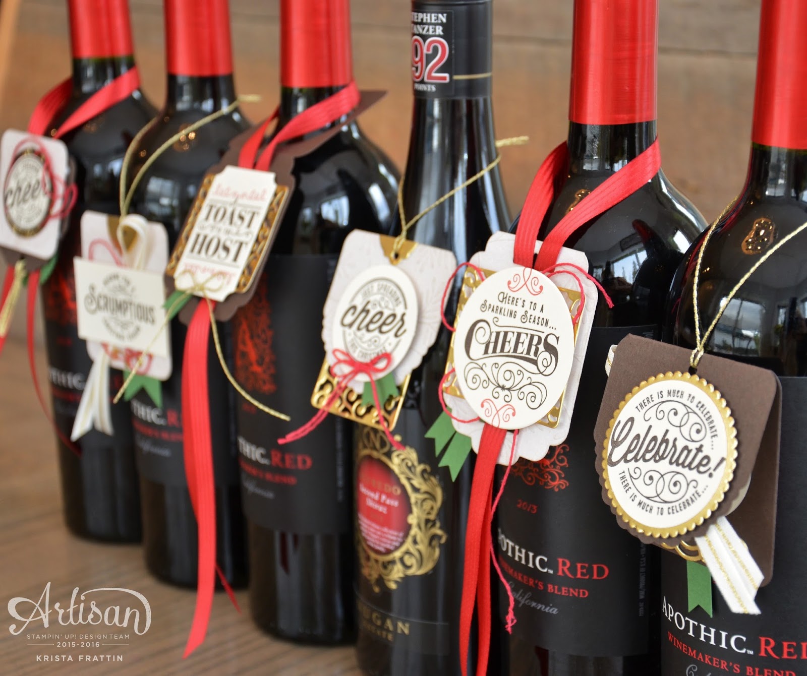 Stampin' Dolce WINE BOTTLE TAGS ARTISAN DESIGN TEAM BLOG HOP