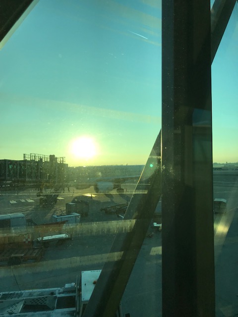 マルペンサ空港で見た朝日