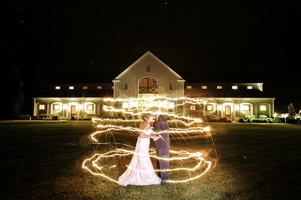 A Swirl of Sparklers Wedding Photo