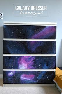 Galaxy dresser using an Ikea dresser - perfect for a space room