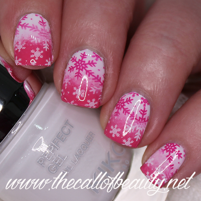 Pink Snow Nail Art