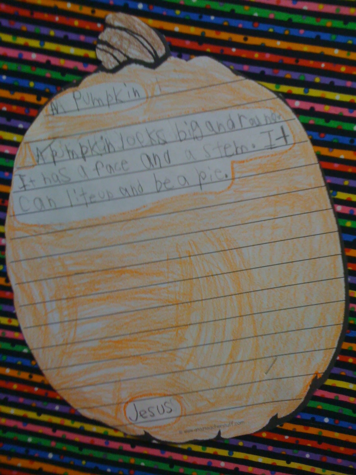 Bishop's Blackboard: An Elementary Education Blog: Pumpkin Writing