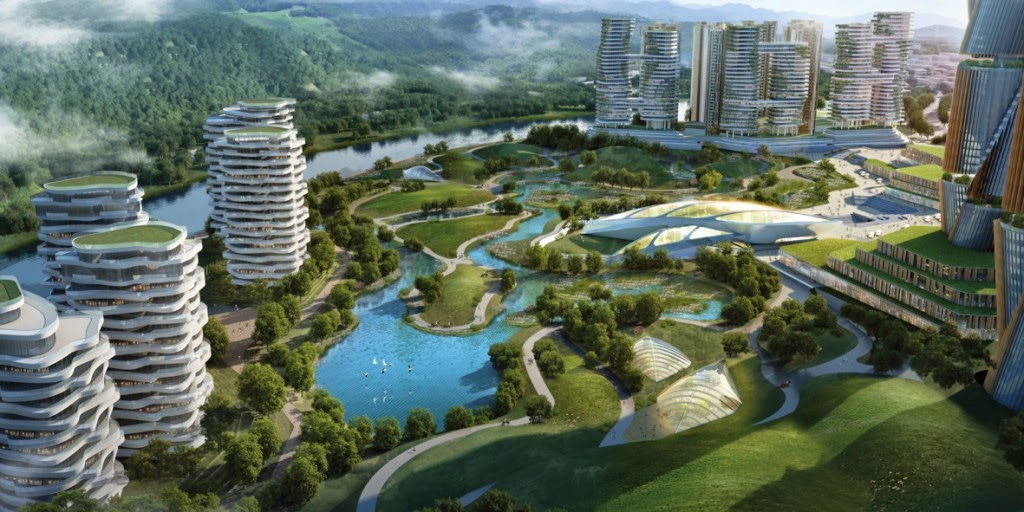 новые экологические проекты. тяньцзинь экогород. венсан кальбо архитектура. Masterplan city eco. экогород донгтан.