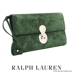 Meghan Markle carried Ralph Lauren 'Ricky' Olive Suede Chain Wallet Clutch