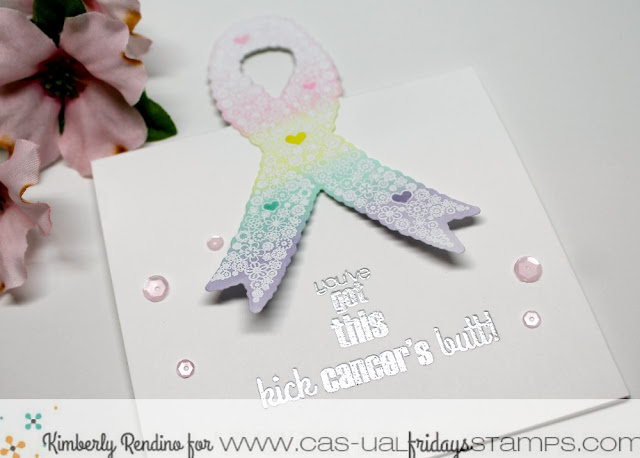 cancer awareness | encouraging card | encouragement | handmade card | cardmaking | papercraft | calling all sistahs | cas-ual fridays stamps | clear stamps | awareness ribbon | kimpletekreativity.blogspot.com