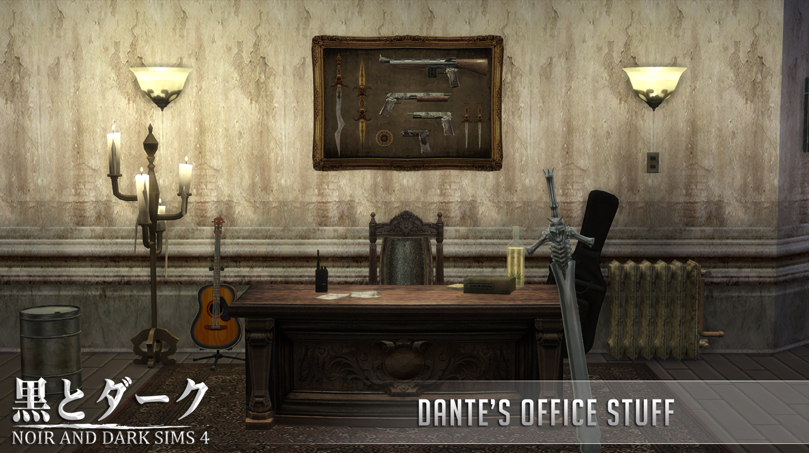 Ts4 Dantes Office Stuff Noir And Dark Sims