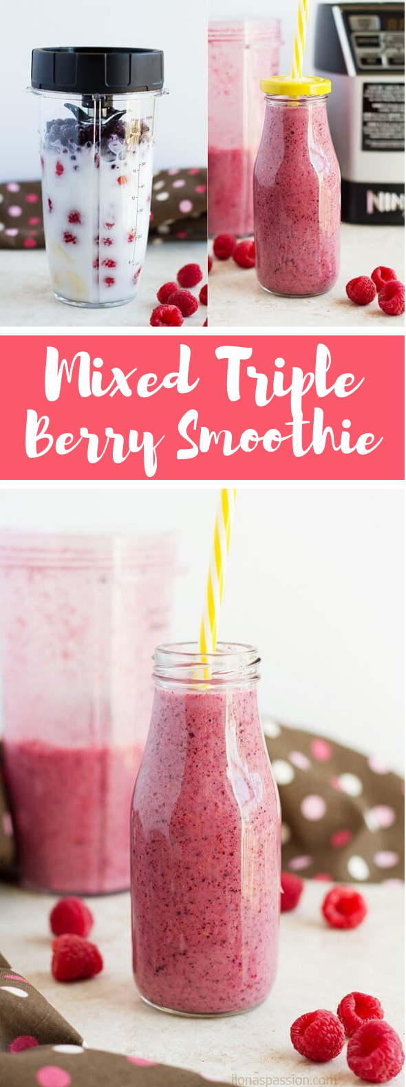 MIXED TRIPLE BERRY SMOOTHIE #healthydrink #smoothies