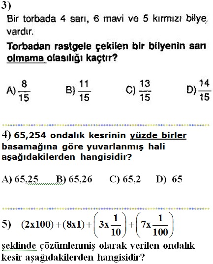 6. Sinif Matematik 2. Dönem 2. Yazılı Soruları 2013 - Ders ve Çalışma
