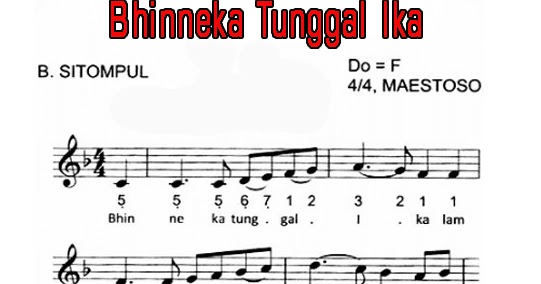 Lirik Lagu Bhineka Tunggal Ika Belajar