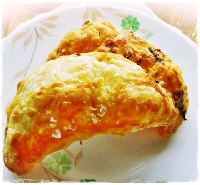 chorizo filled pastry turnovers