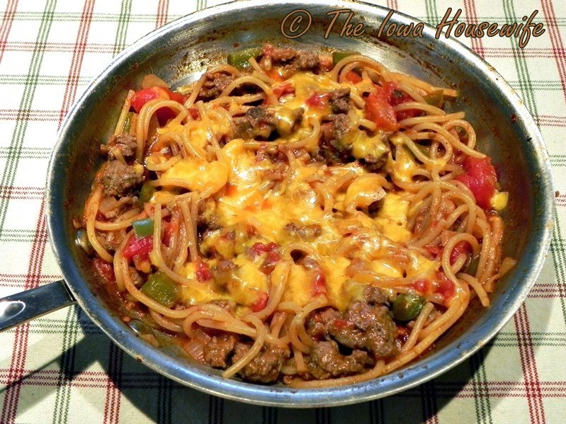 The Iowa Housewife Hamburger Mix One Pan Spaghetti