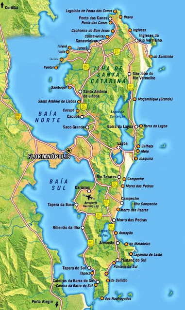 Mapa das praias de Florianópolis