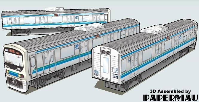 PAPERMAU: Rinkai Line Japanese Train Paper Model - by Tokyo Express Railway