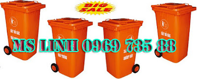 0969735088 Chuyên sỉ lẻ thùng rác 120L, xe rác 660L giá rẻ