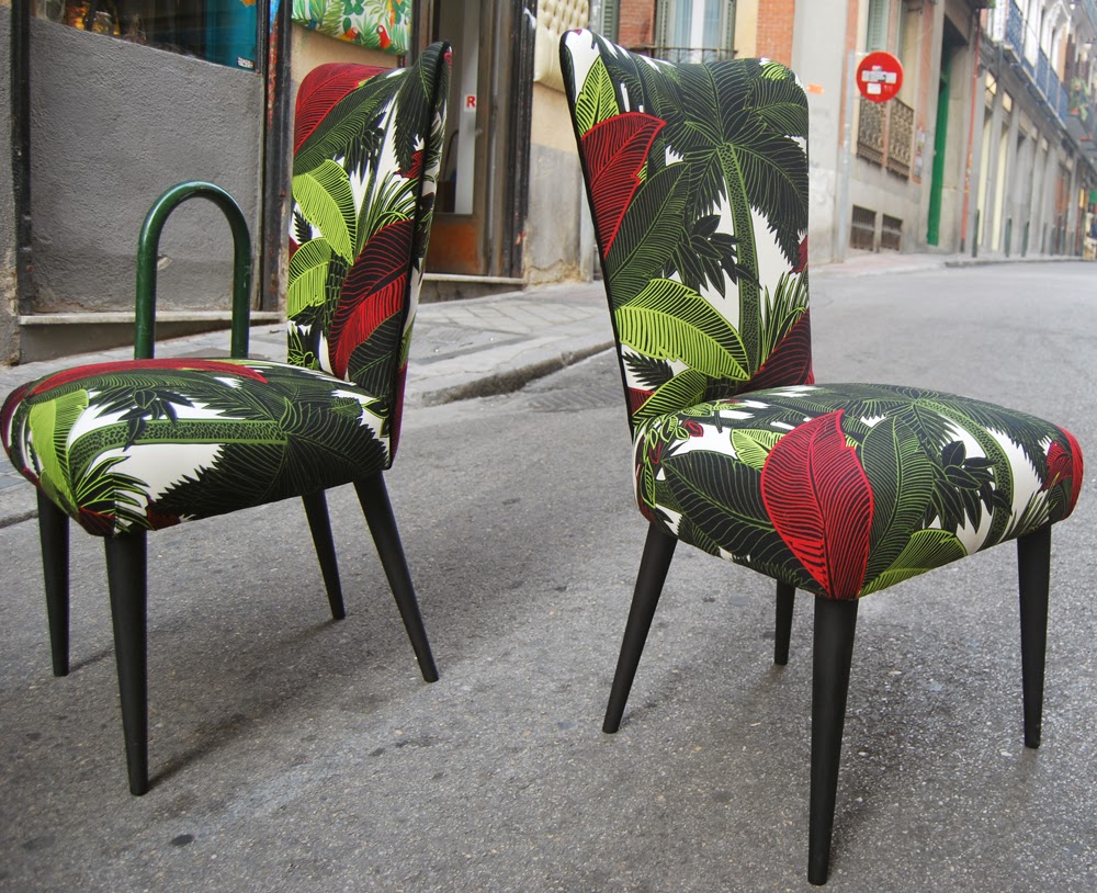 Sillas tapizadas con tela tropical | La Tapicera