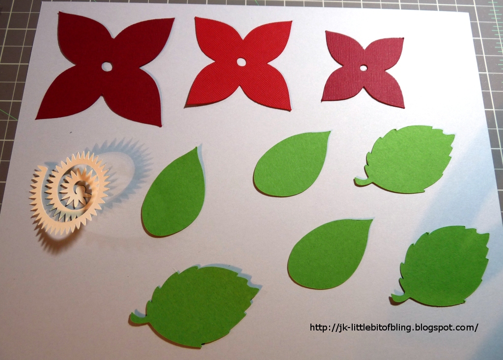 A Little Bit of Bling Cricut Flower Shoppe Poinsettia