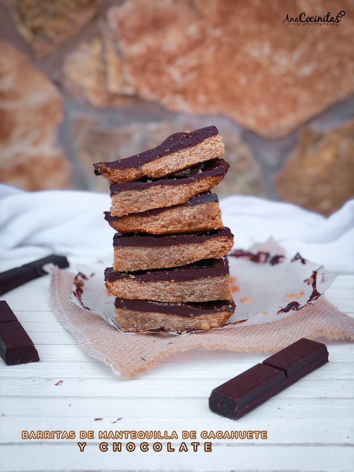 Barritas de mantequilla de cacahuete y chocolate