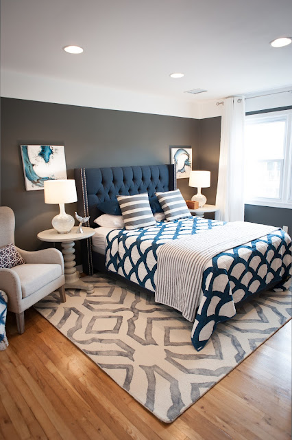 Vertical view of beachy bedroom