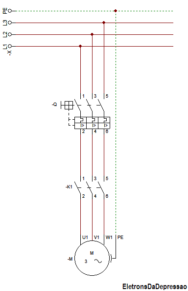 Partida direta de motores trifásicos - Elétrons da Depressão