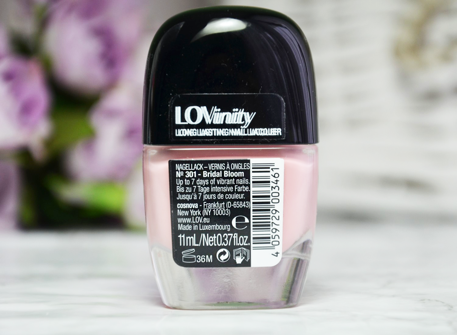 L O V Cosmetics Lovinity Long Lasting Nail Lacquer 301 Bridal Bloom Lana Talks