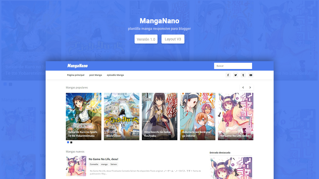 MangaNano - Plantilla manga responsive para blogger